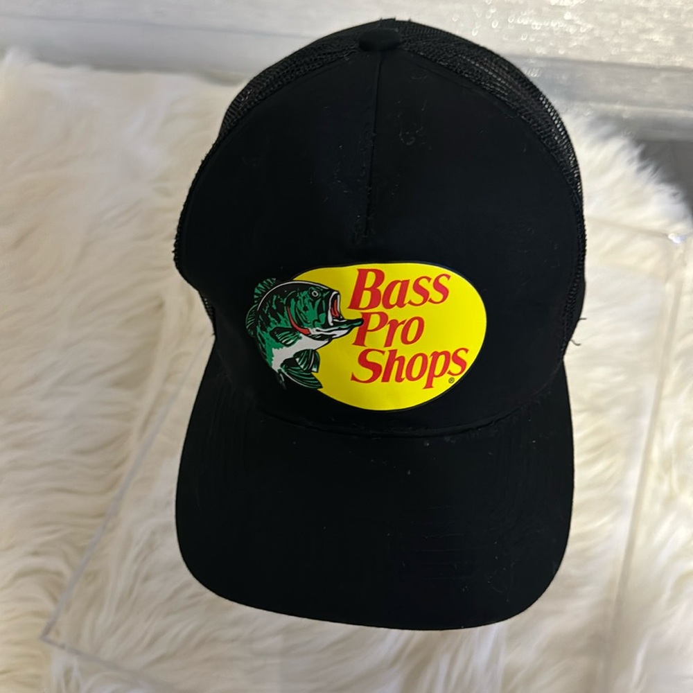 Bass Pro Shop Baseball Trucker Mesh Snapback Hat Black OSFM